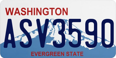 WA license plate ASV3590