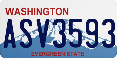 WA license plate ASV3593