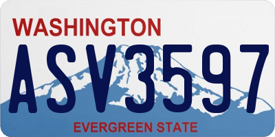WA license plate ASV3597