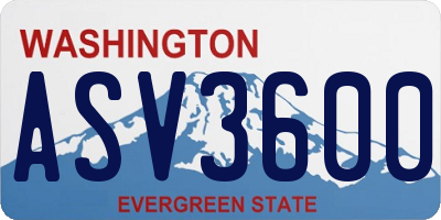 WA license plate ASV3600