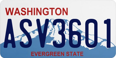 WA license plate ASV3601