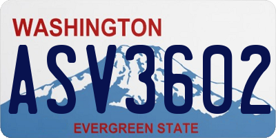 WA license plate ASV3602