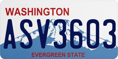 WA license plate ASV3603