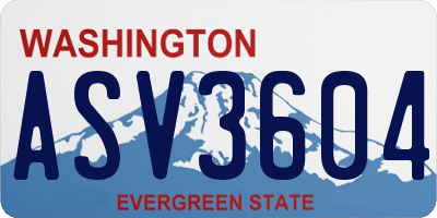 WA license plate ASV3604