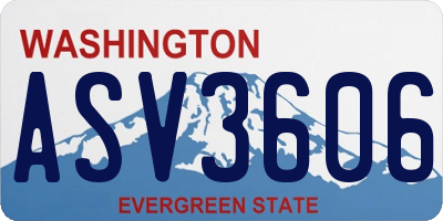 WA license plate ASV3606