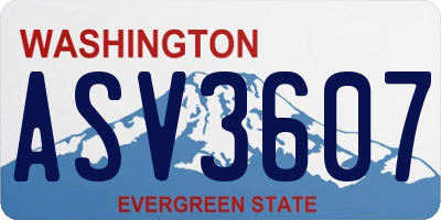 WA license plate ASV3607