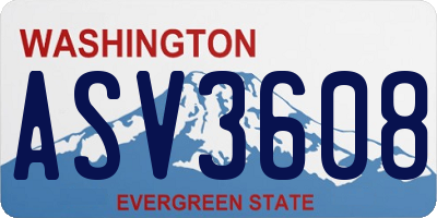 WA license plate ASV3608