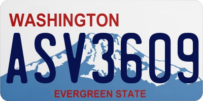 WA license plate ASV3609
