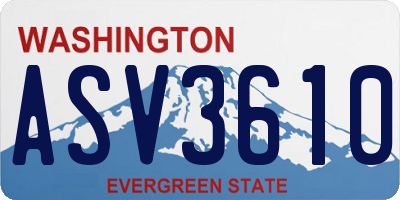 WA license plate ASV3610