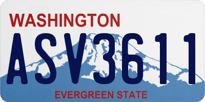 WA license plate ASV3611
