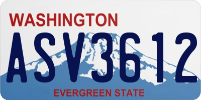 WA license plate ASV3612