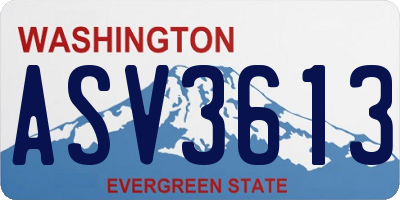 WA license plate ASV3613