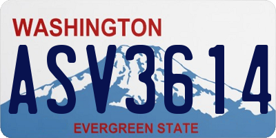 WA license plate ASV3614