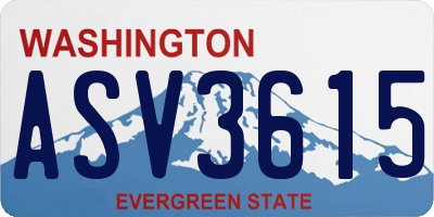 WA license plate ASV3615