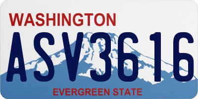 WA license plate ASV3616