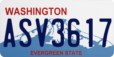 WA license plate ASV3617