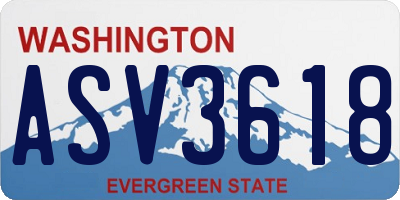 WA license plate ASV3618