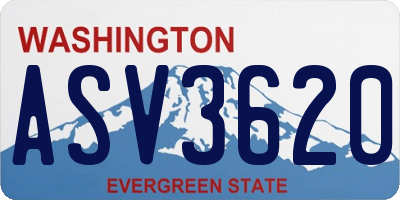 WA license plate ASV3620