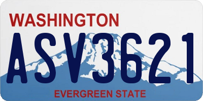 WA license plate ASV3621