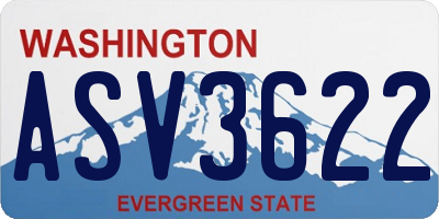WA license plate ASV3622