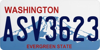 WA license plate ASV3623