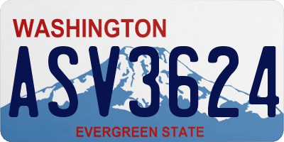WA license plate ASV3624