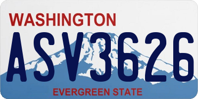 WA license plate ASV3626