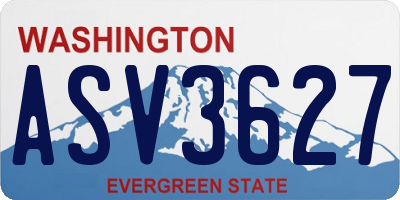 WA license plate ASV3627