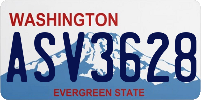 WA license plate ASV3628