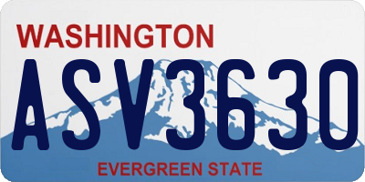 WA license plate ASV3630