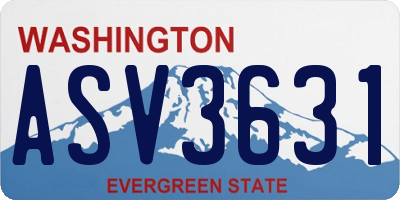 WA license plate ASV3631
