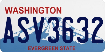 WA license plate ASV3632