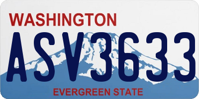 WA license plate ASV3633
