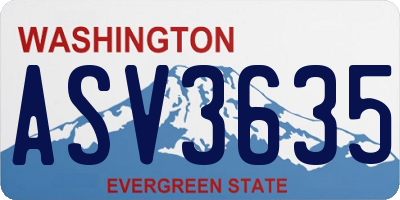 WA license plate ASV3635