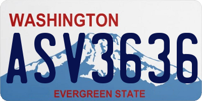 WA license plate ASV3636