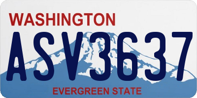 WA license plate ASV3637