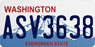 WA license plate ASV3638