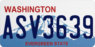 WA license plate ASV3639