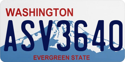 WA license plate ASV3640