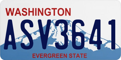 WA license plate ASV3641