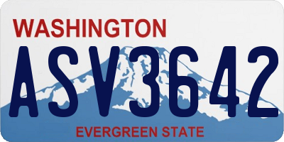 WA license plate ASV3642