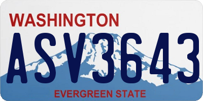 WA license plate ASV3643