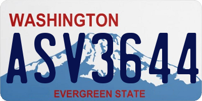 WA license plate ASV3644