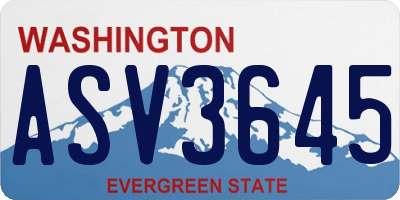 WA license plate ASV3645