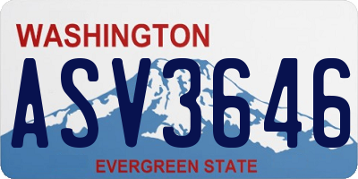 WA license plate ASV3646