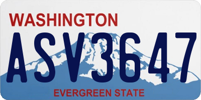 WA license plate ASV3647