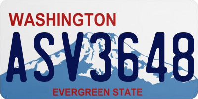 WA license plate ASV3648