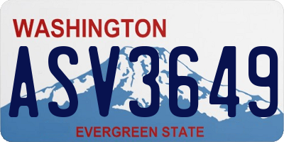 WA license plate ASV3649