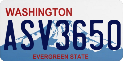 WA license plate ASV3650