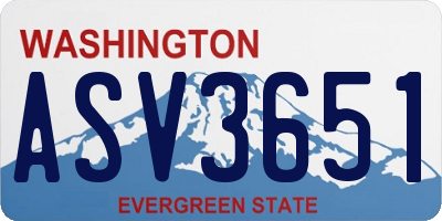 WA license plate ASV3651